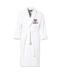 Puerto Rico US Flag Heart Shape Embroidery Logo with Custom Text Embroidered Bathrobes